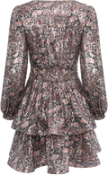 Jade Wave Sequins Dress - Pink Silver