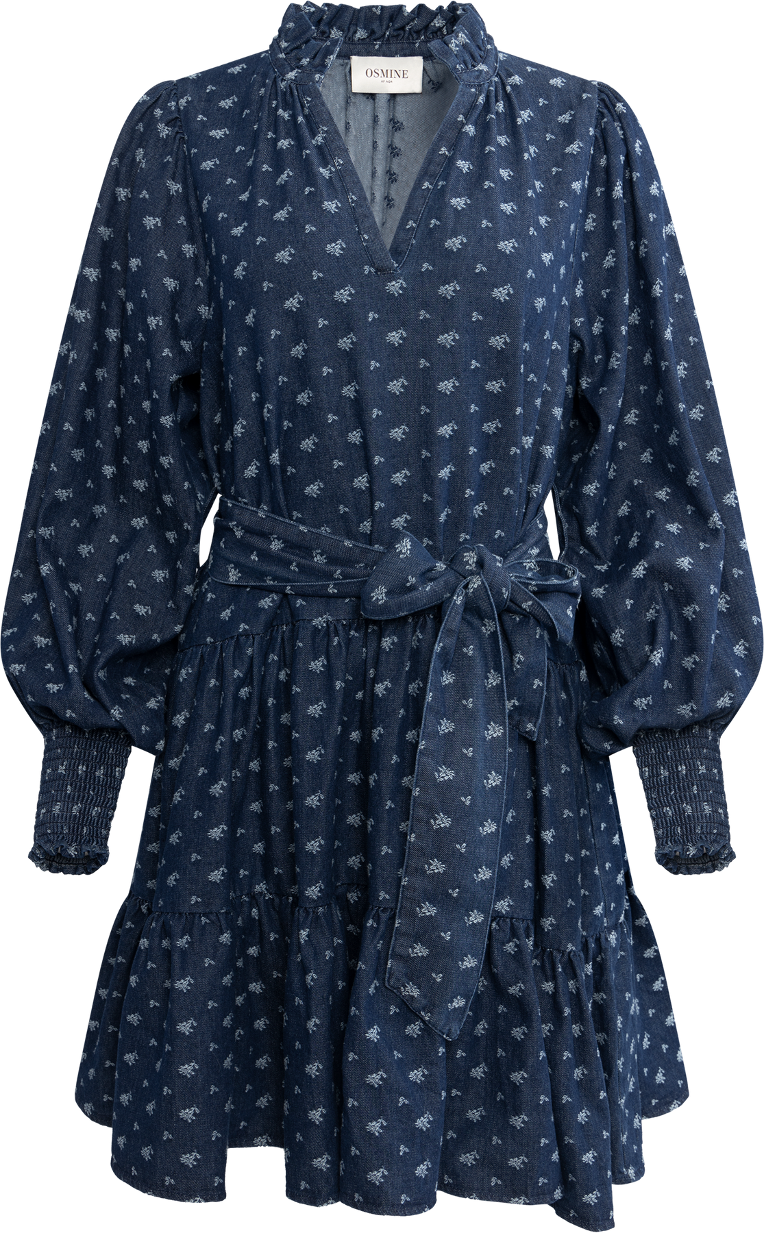 Delphine Denim Flower Dress - Navy