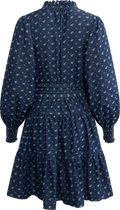 Delphine Denim Flower Dress - Navy