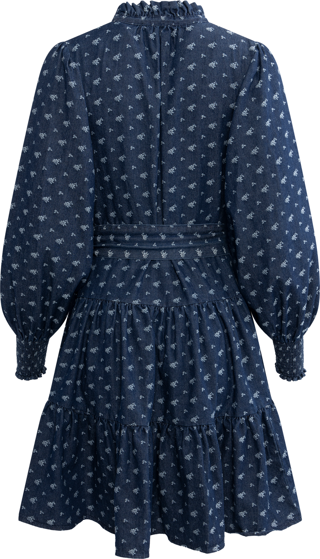 Delphine Denim Flower Dress - Navy