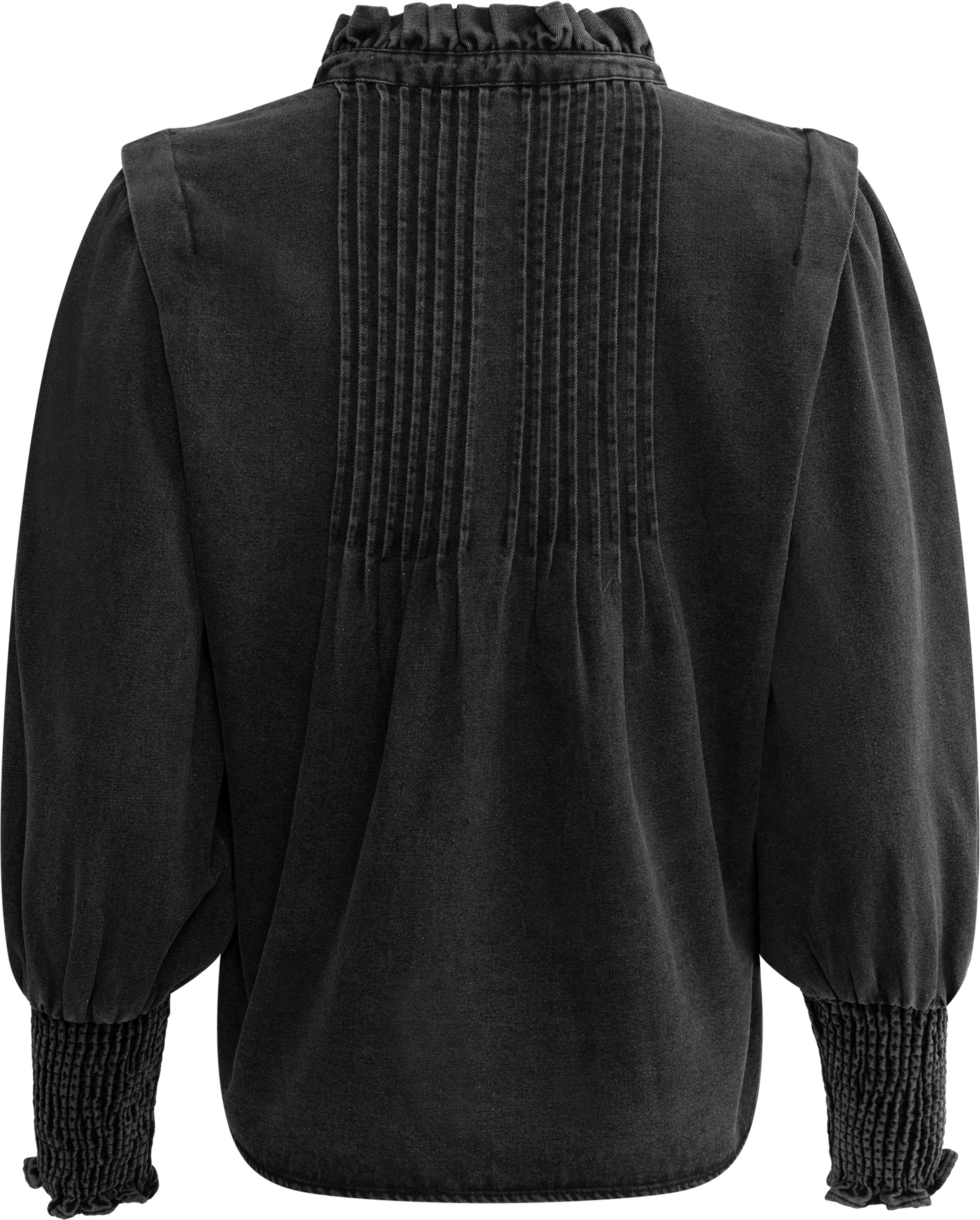 Emma Denim Blouse - Black