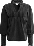 Emma Denim Blouse - Black