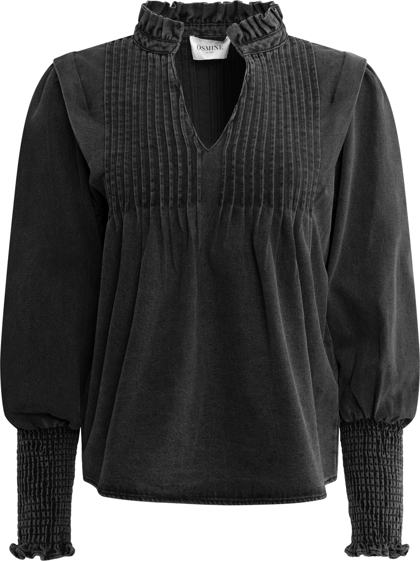 Emma Denim Blouse - Black