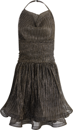 Shine Mini Dress - Black Silver Gold