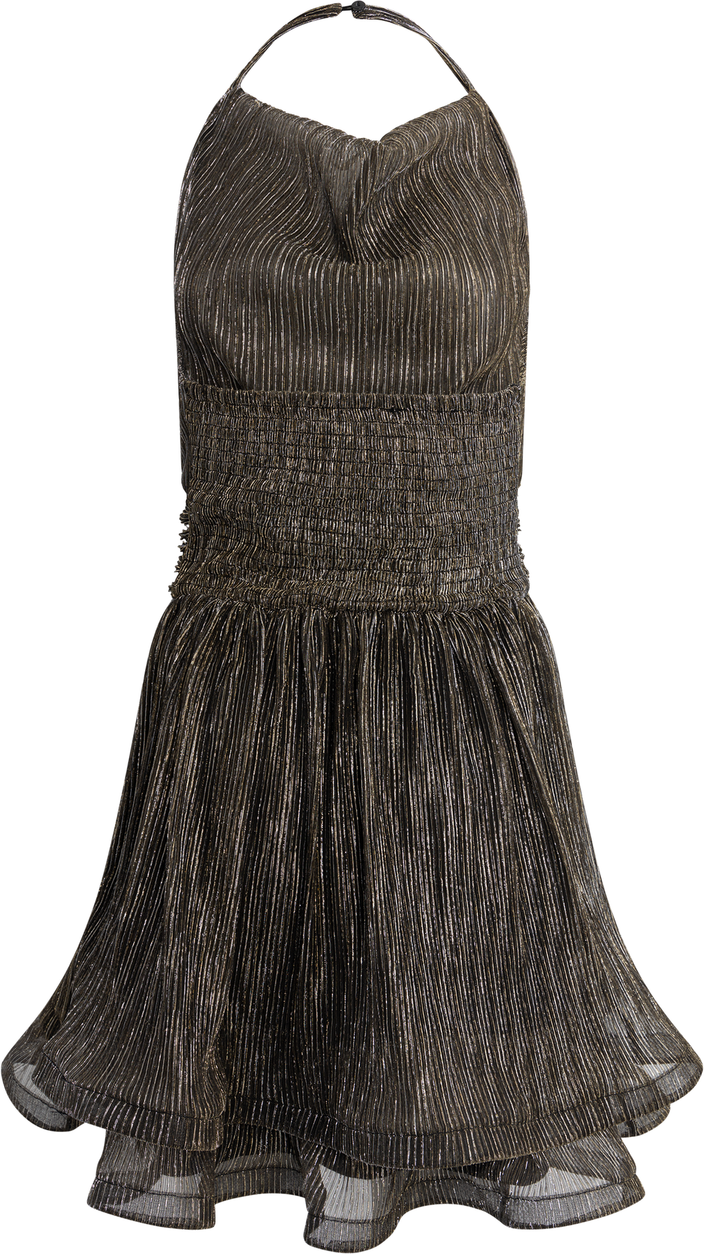 Shine Mini Dress - Black Silver Gold
