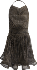 Shine Mini Dress - Black Silver Gold