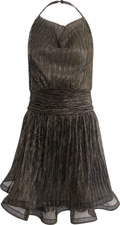 Shine Mini Dress - Black Silver Gold