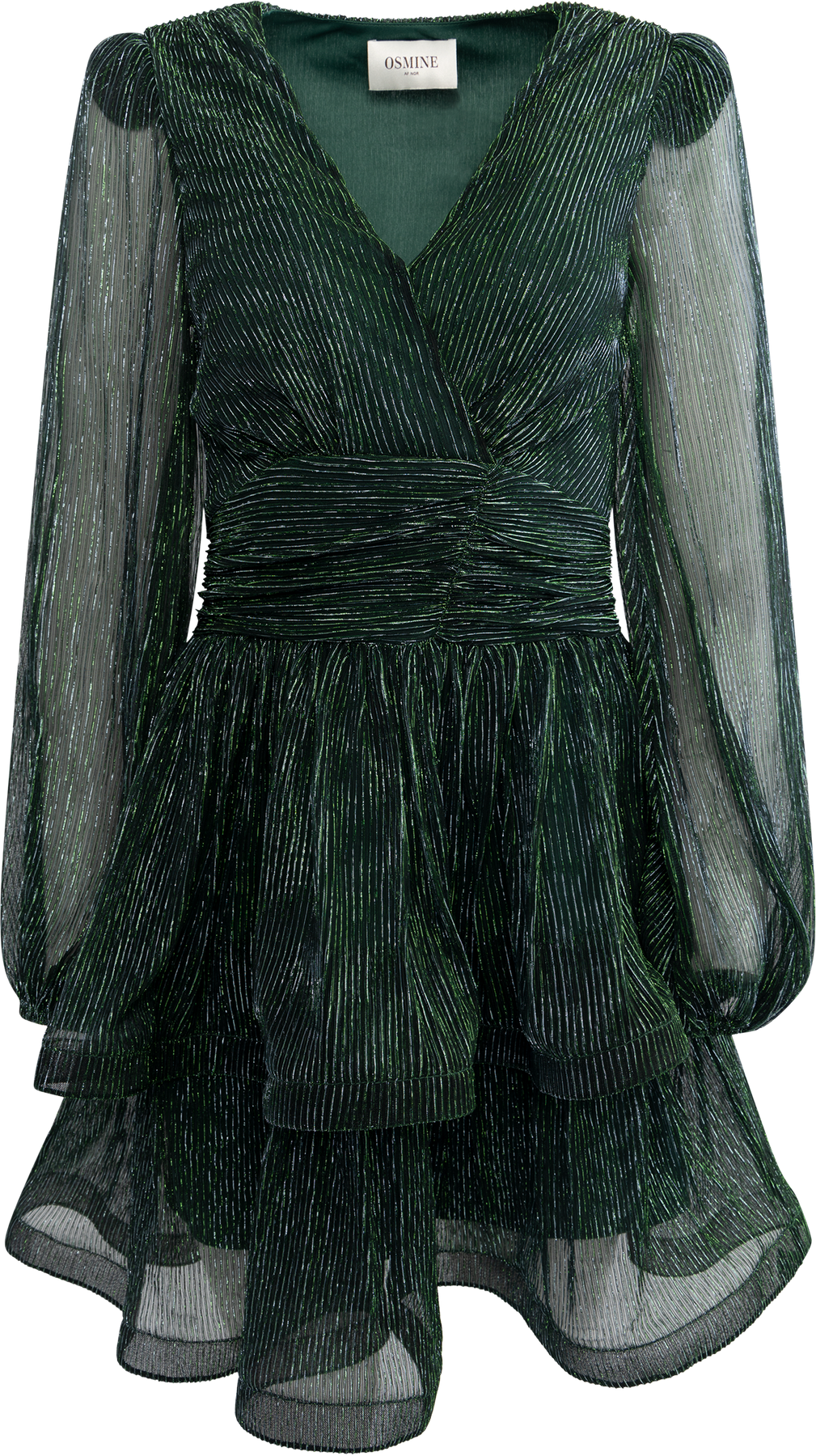 Jade Wave Sparkle Dress - Green