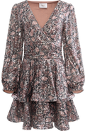 Jade Wave Sequins Dress - Pink Silver