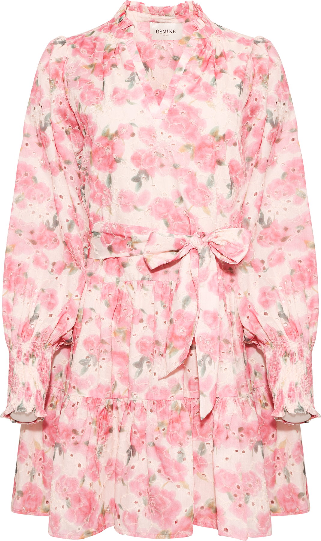 Delphine Embroidery Klänning - Ljusrosa Blommig