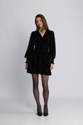 Jade Velvet Solid Dress - Svart
