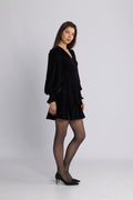 Jade Velvet Solid Dress - Svart