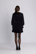 Jade Velvet Solid Dress - Svart