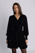 Jade Velvet Solid Dress - Svart