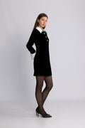 Runa Velvet Mini Dress - Svart