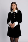 Runa Velvet Mini Dress - Svart