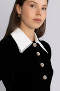 Runa Velvet Mini Dress - Svart