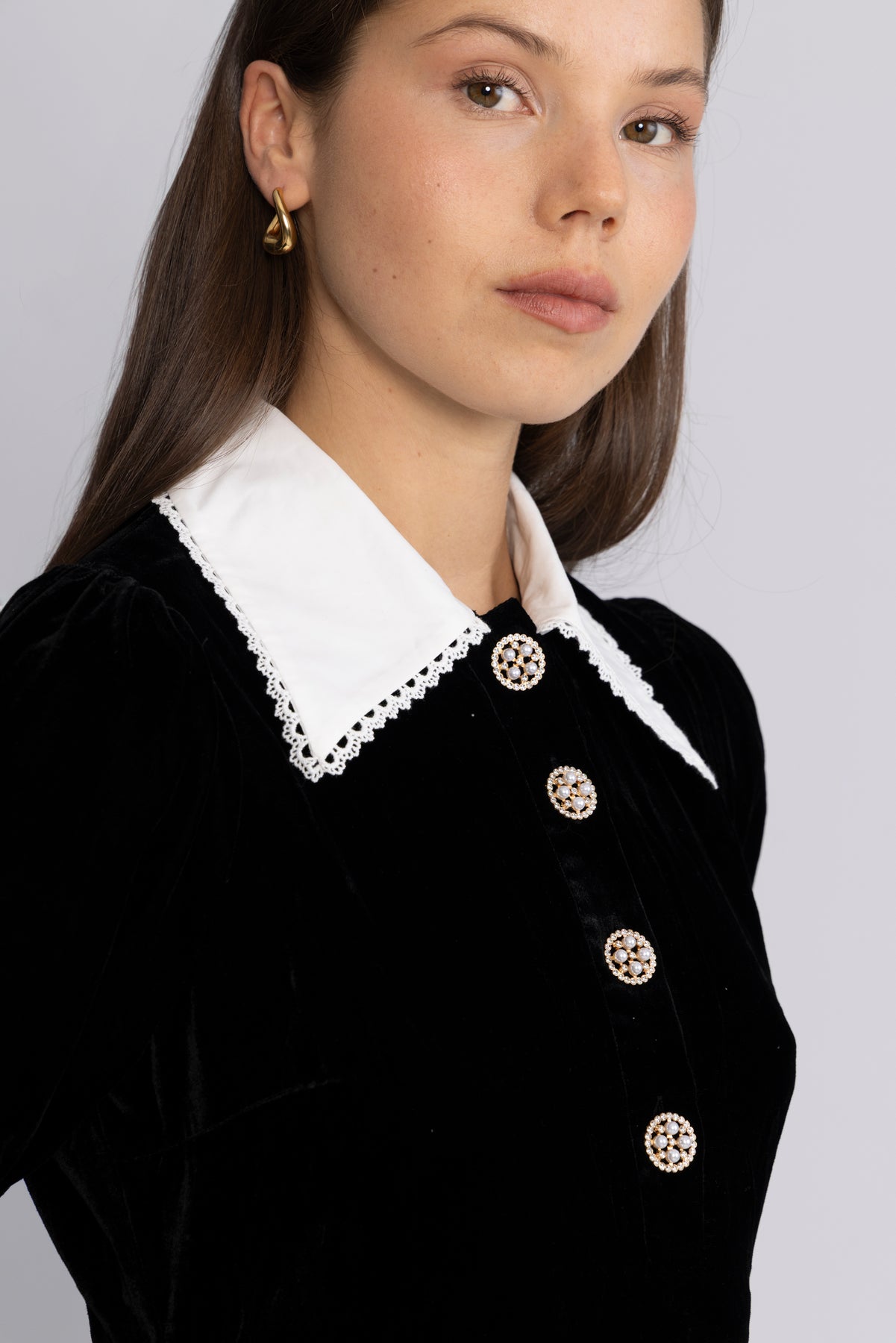 Runa Velvet Mini Dress - Svart
