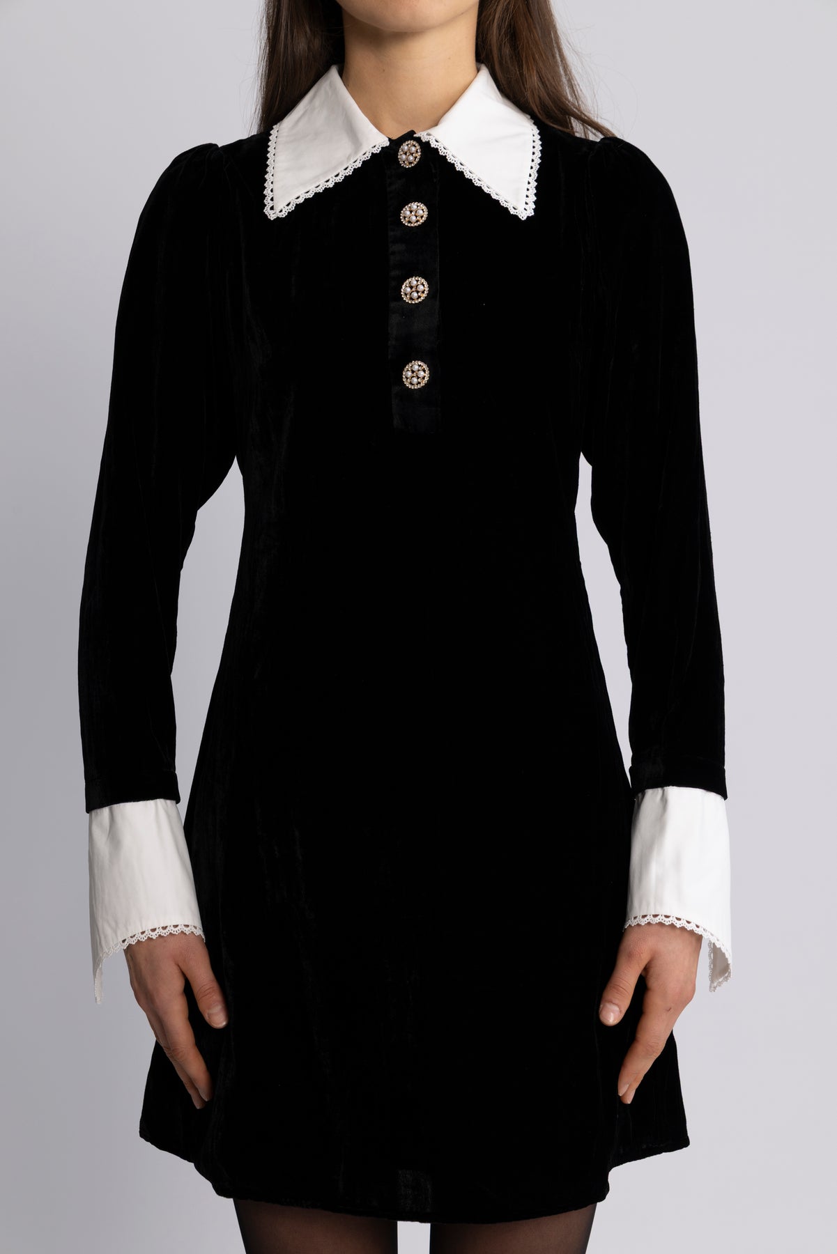 Runa Velvet Mini Dress - Svart