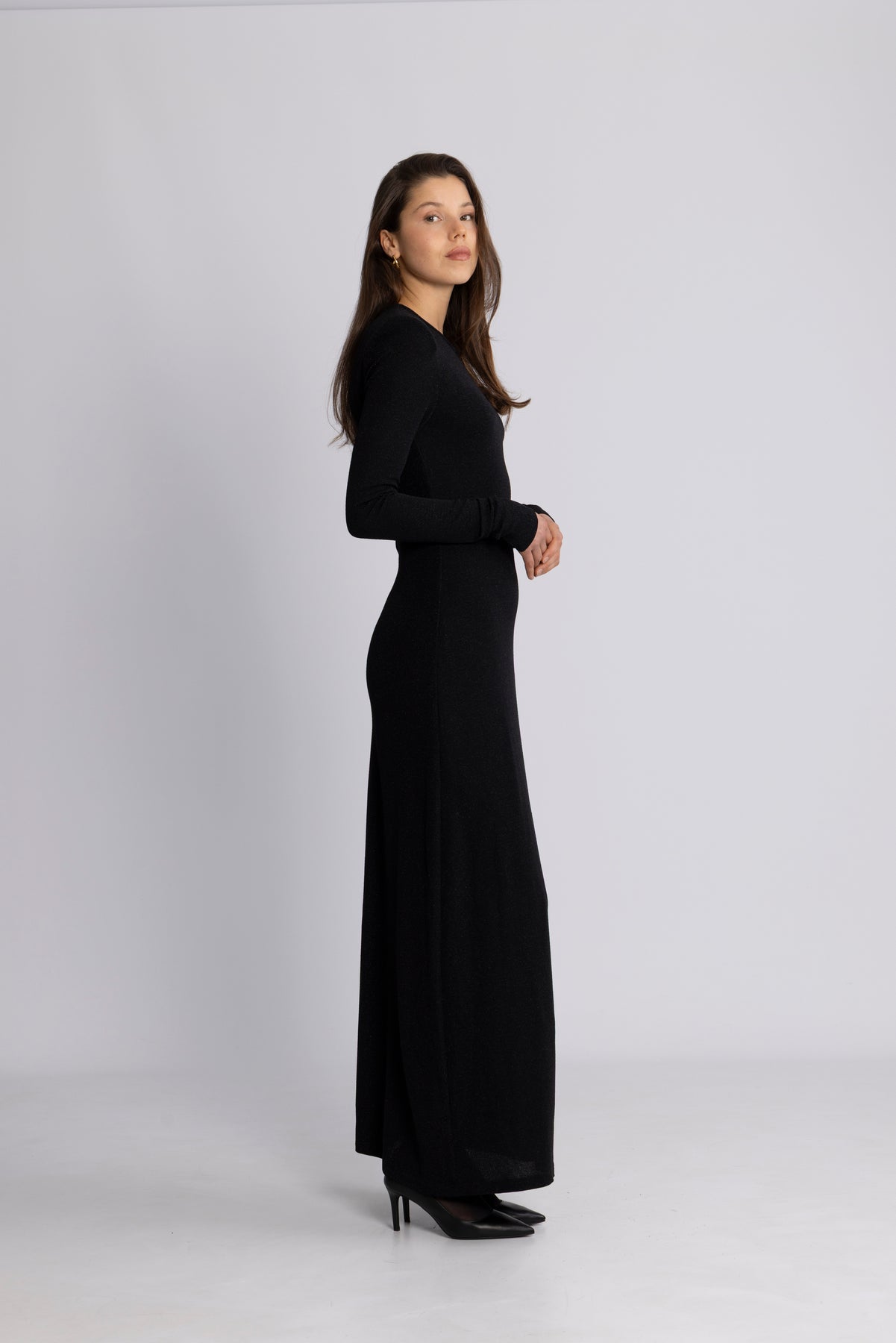 Alva Maxi Glitter Dress - Svart