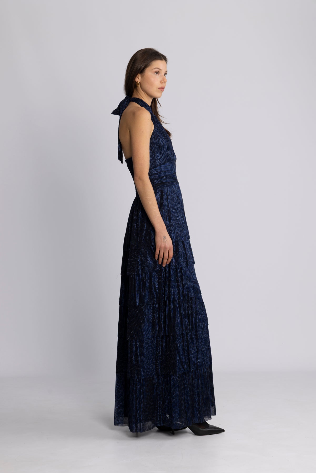 Ingalu Plisse Dress - Marinblå