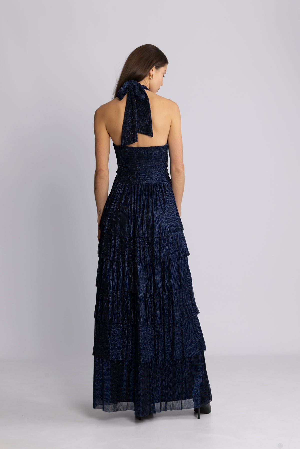 Ingalu Plisse Dress - Marinblå