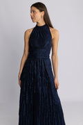 Ingalu Plisse Dress - Marinblå
