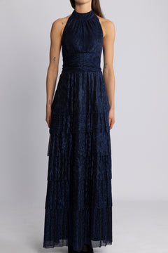 Ingalu Plisse Dress - Navy