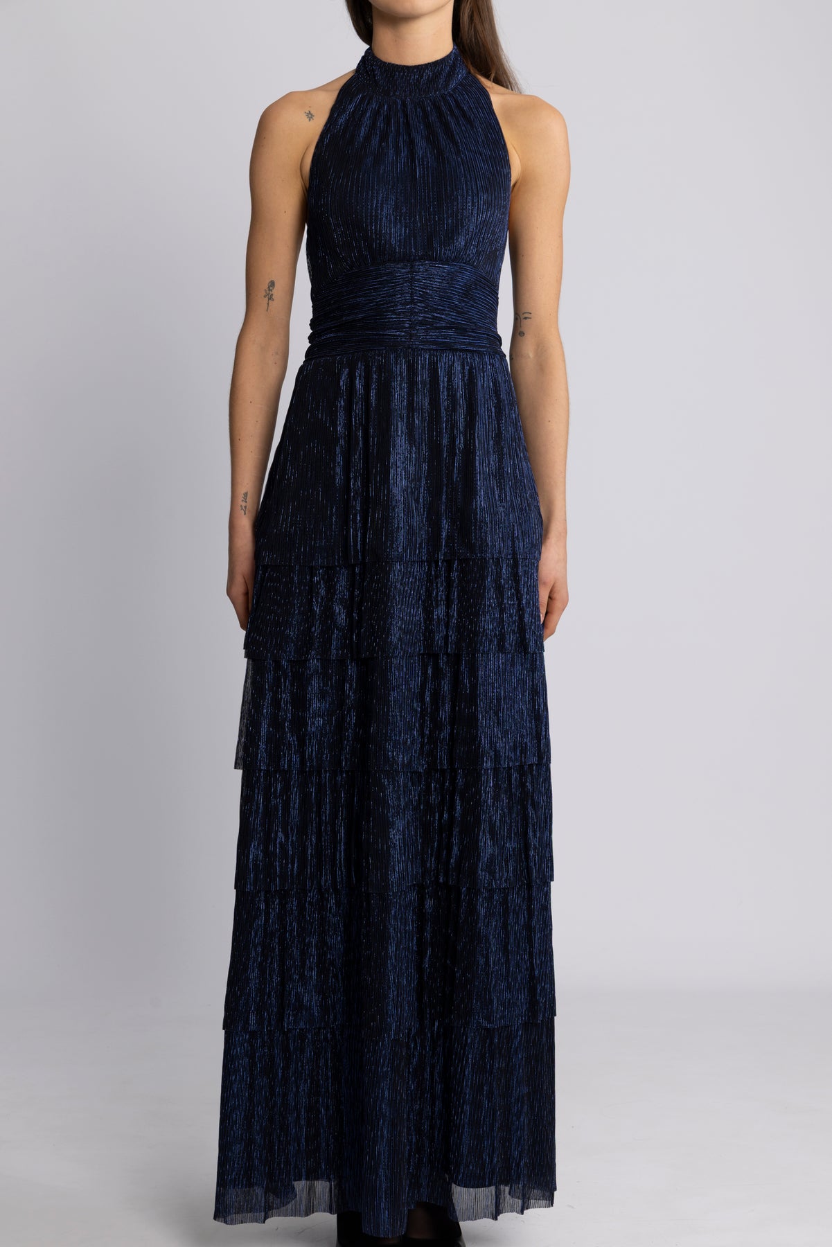 Ingalu Plisse Dress - Marinblå