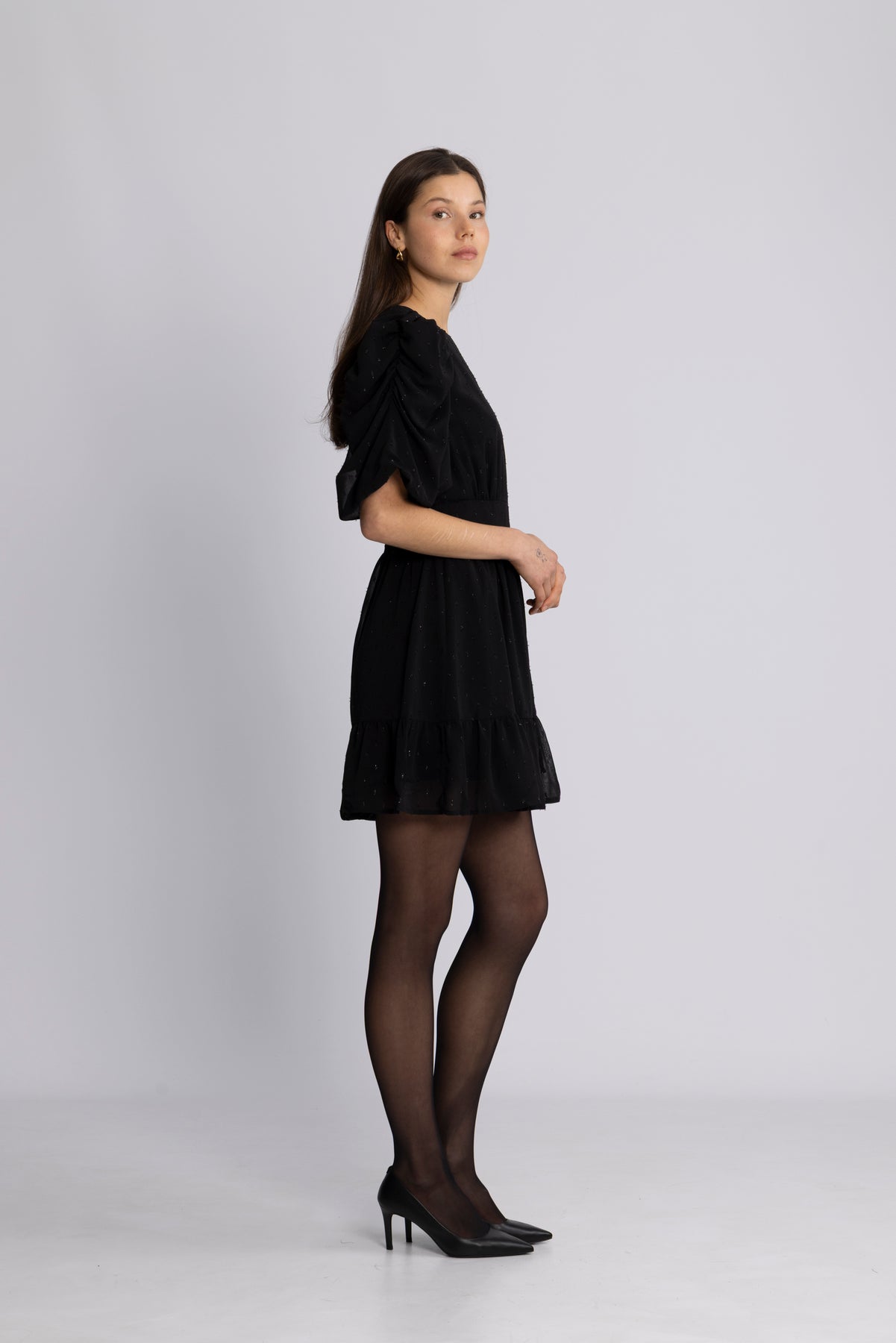 Santi Mini Dress - Black Silver