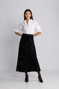 Alva Maxi Sequin Skirt - Svart