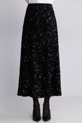 Alva Maxi Sequin Skirt - Svart
