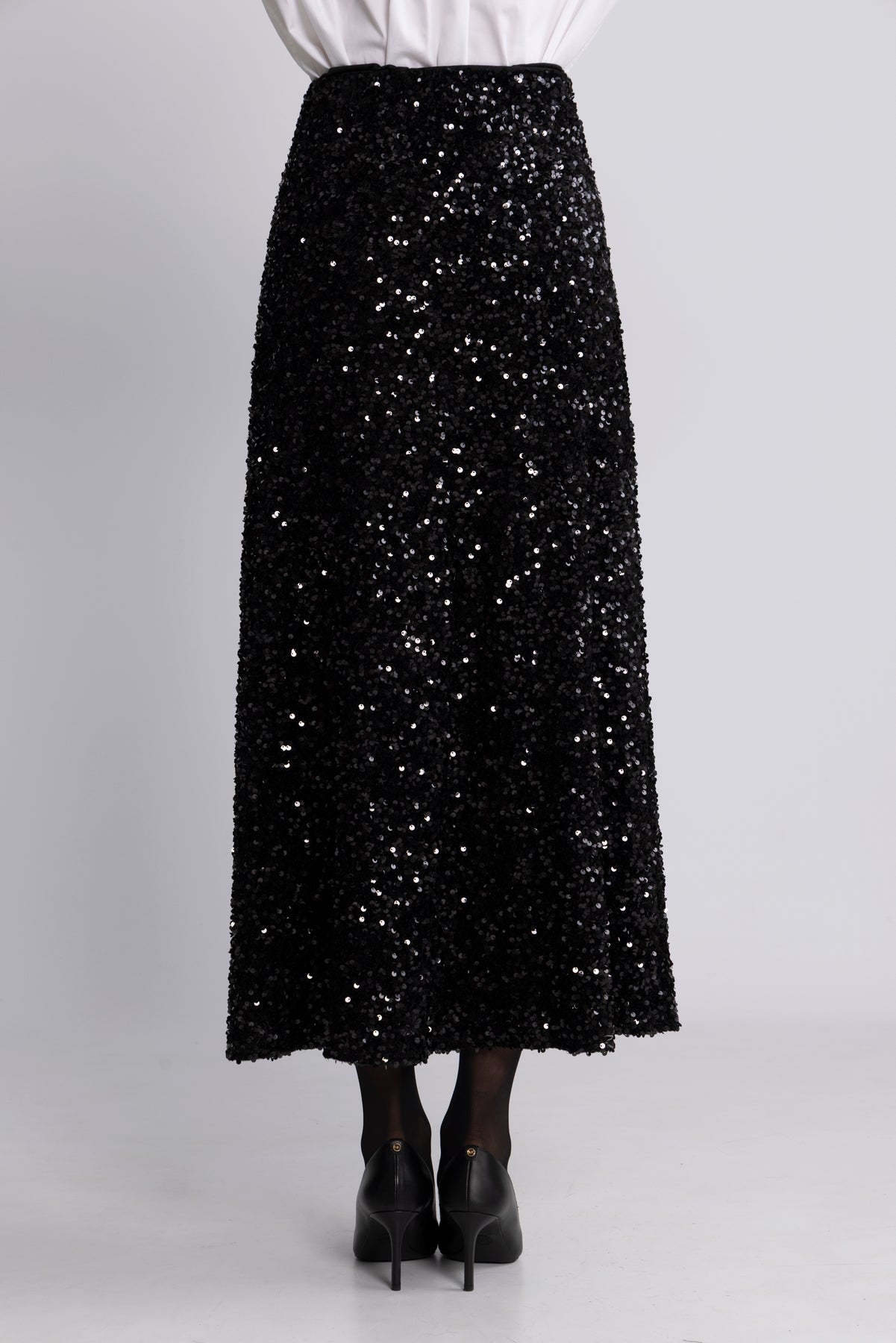 Alva Maxi Sequin Skirt - Svart