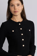 Gerda Crochet Mini Dress - Svart