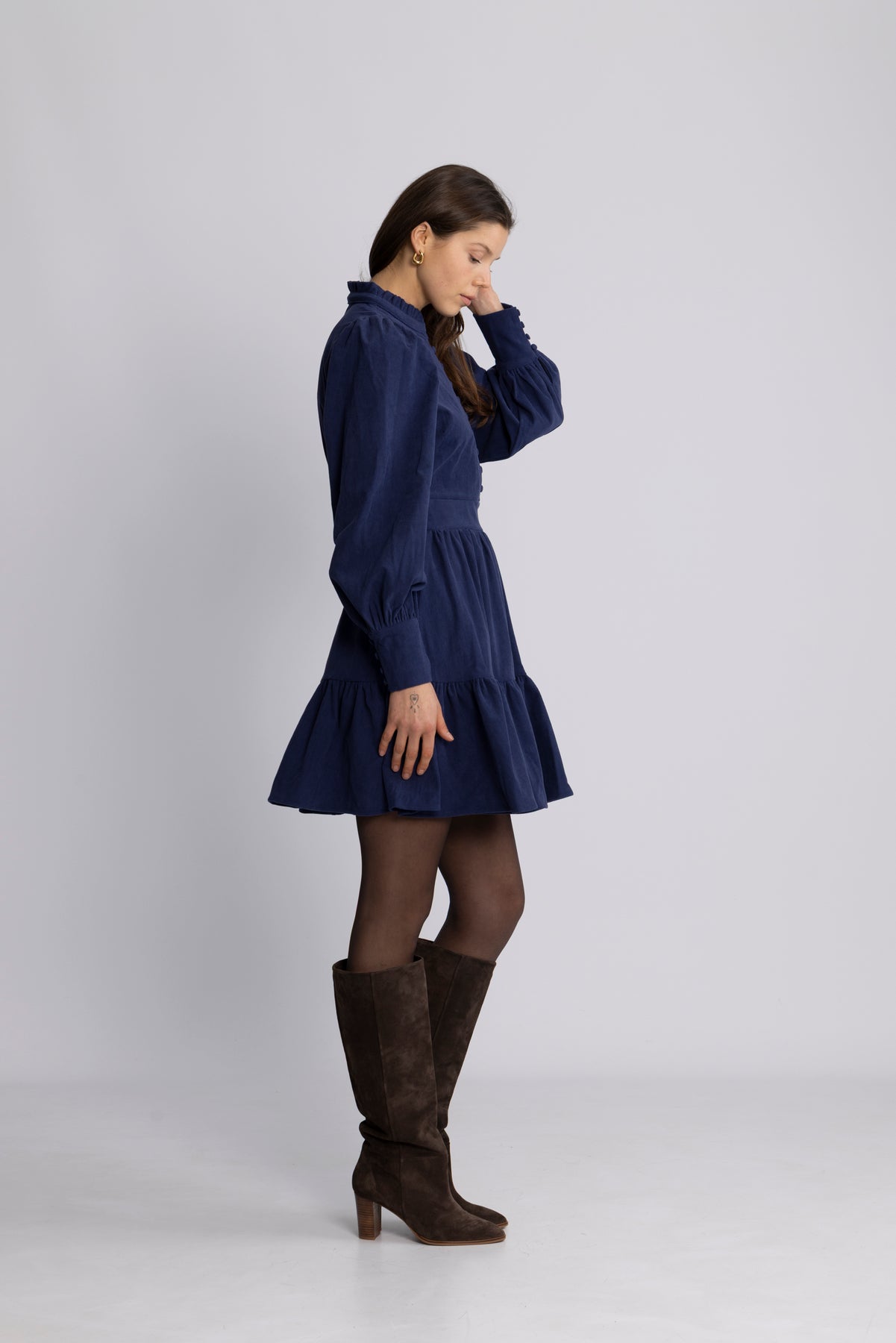 Liv Cord Solid B Dress - Blå