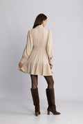 Liv Cord Solid Klänning - Creme