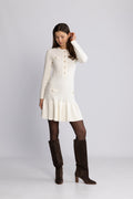 Gerda Crochet Mini Dress - Krämvit