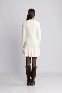 Gerda Crochet Mini Dress - Creme