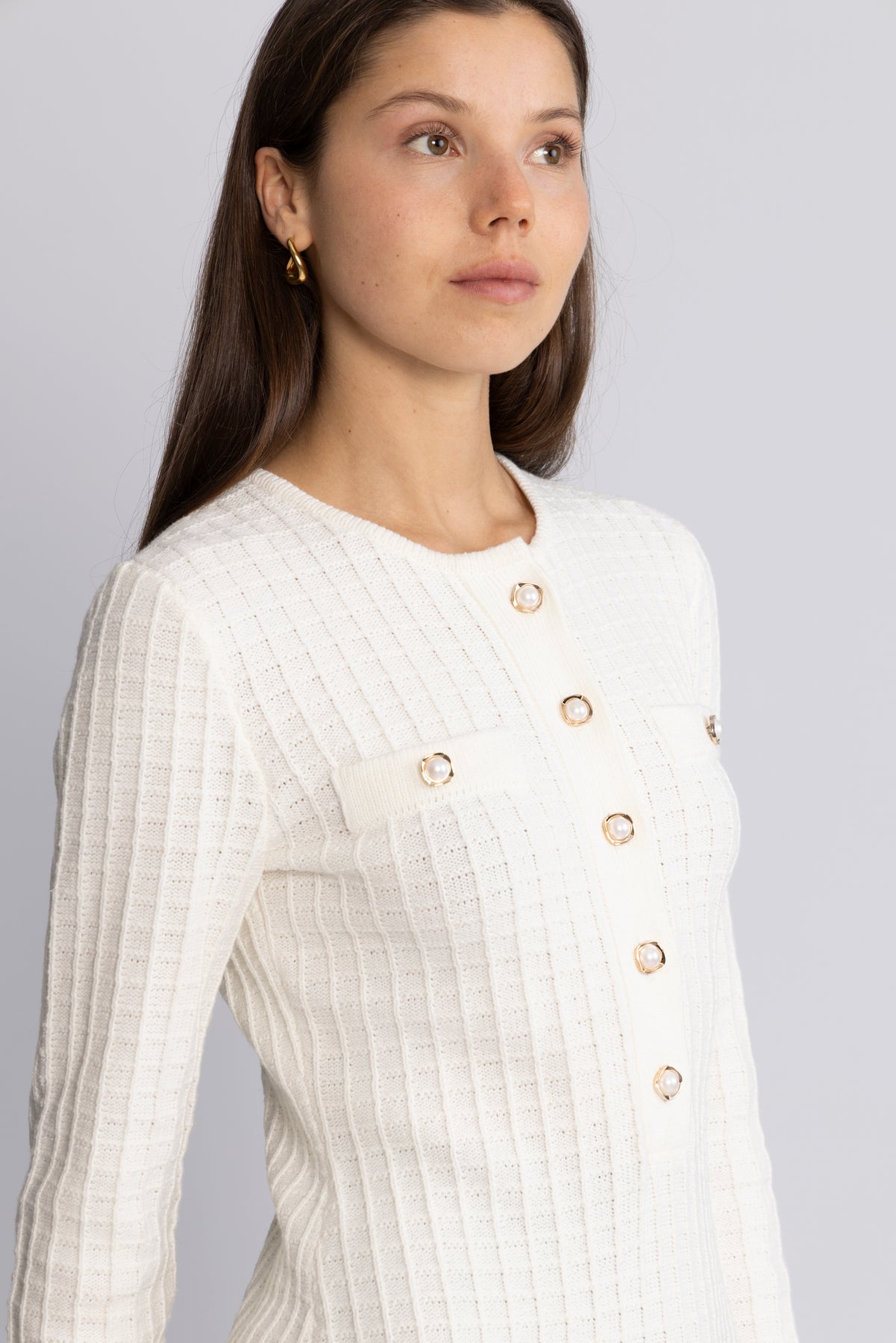 Gerda Crochet Mini Dress - Krämvit