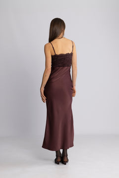 Signi Slip Satin Dress - Bordeaux