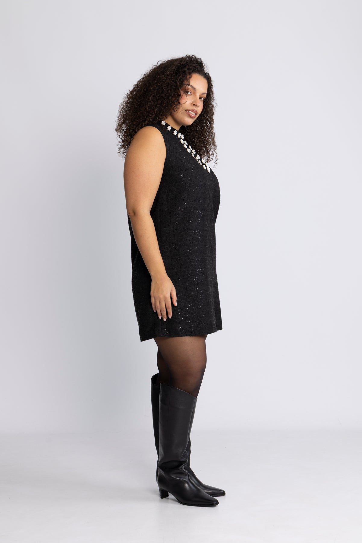 Bolette Boucle Sequins Dress - Svart