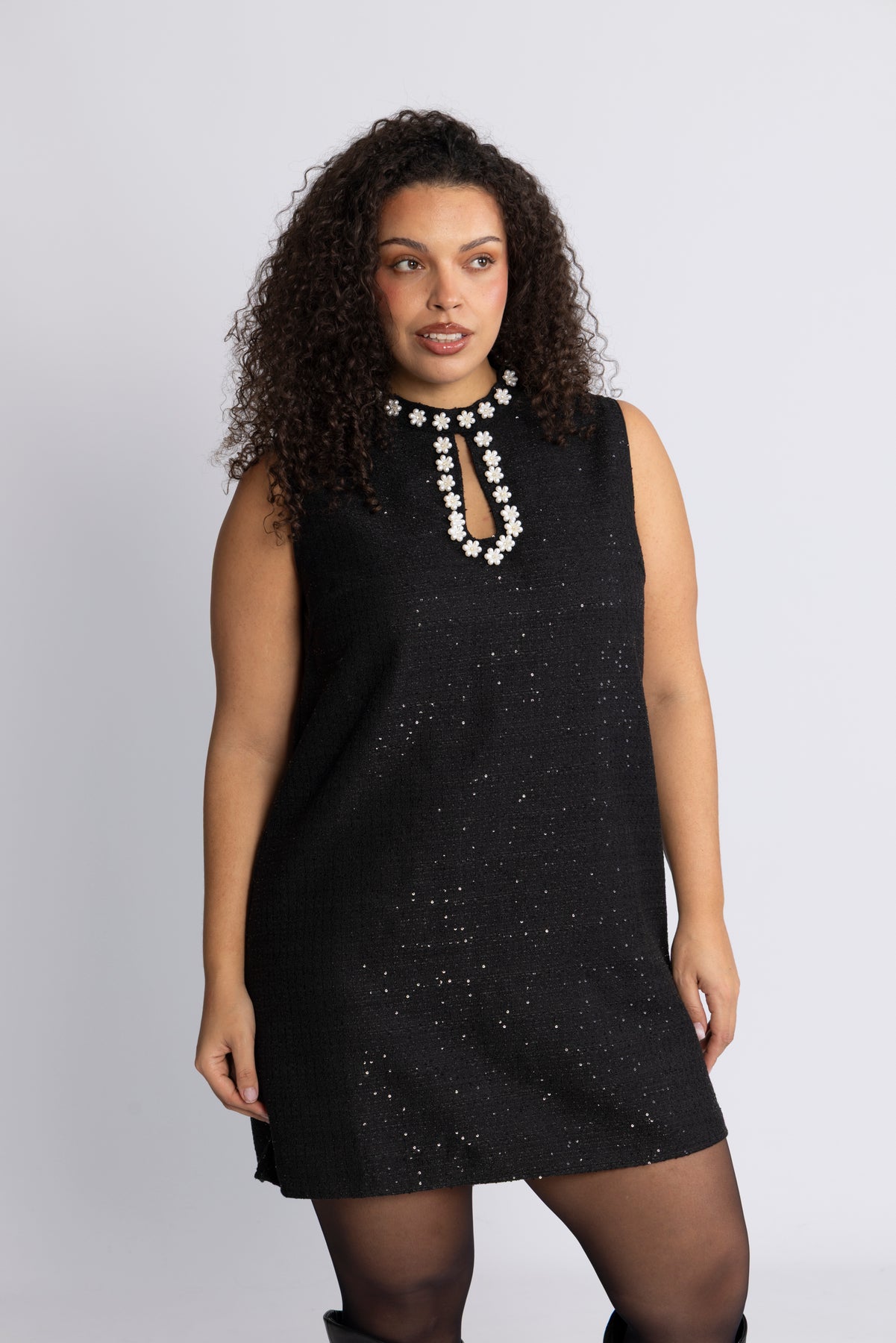 Bolette Boucle Sequins Dress - Svart