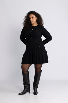Gerda Crochet Mini Dress - Black