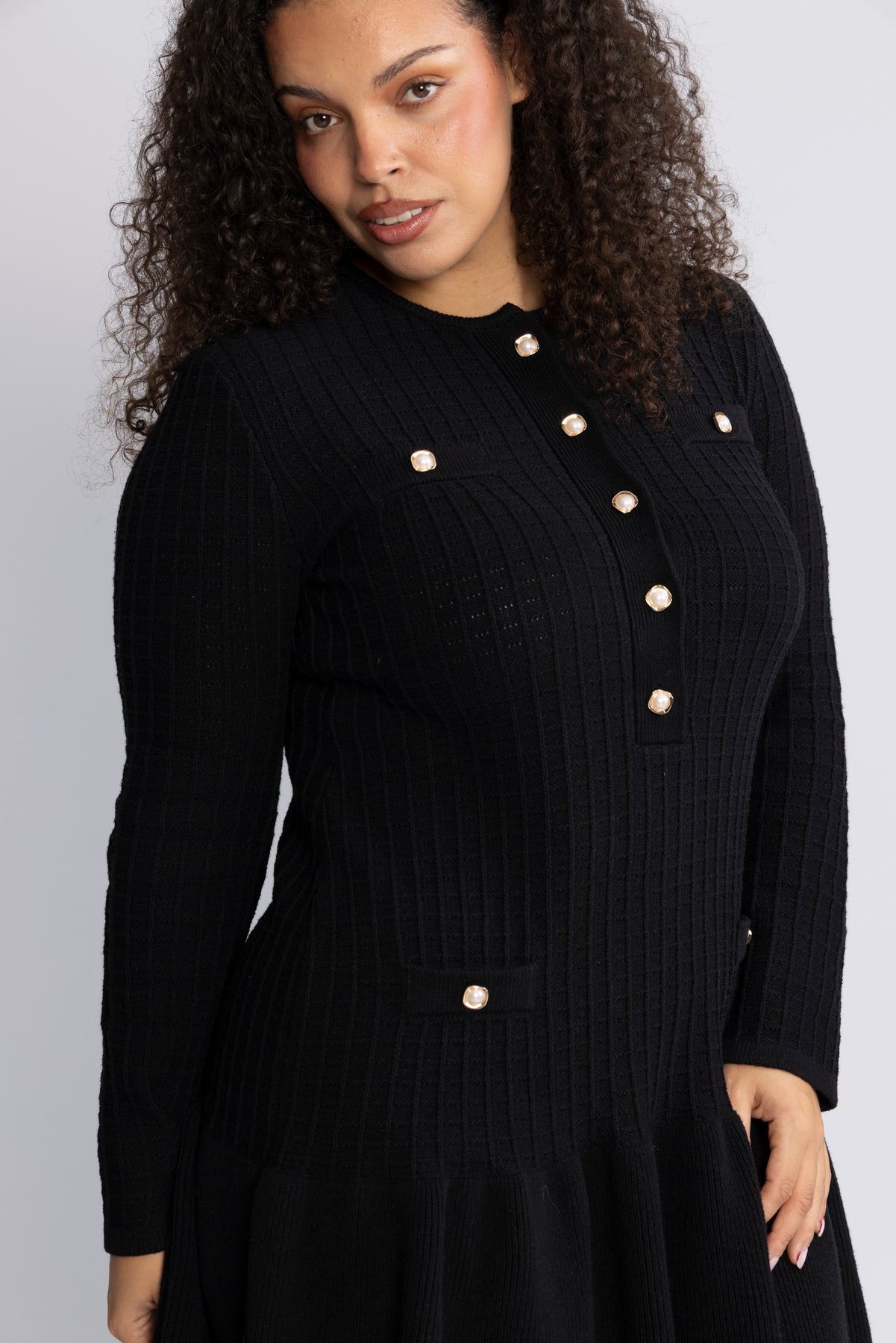Gerda Crochet Mini Dress - Svart