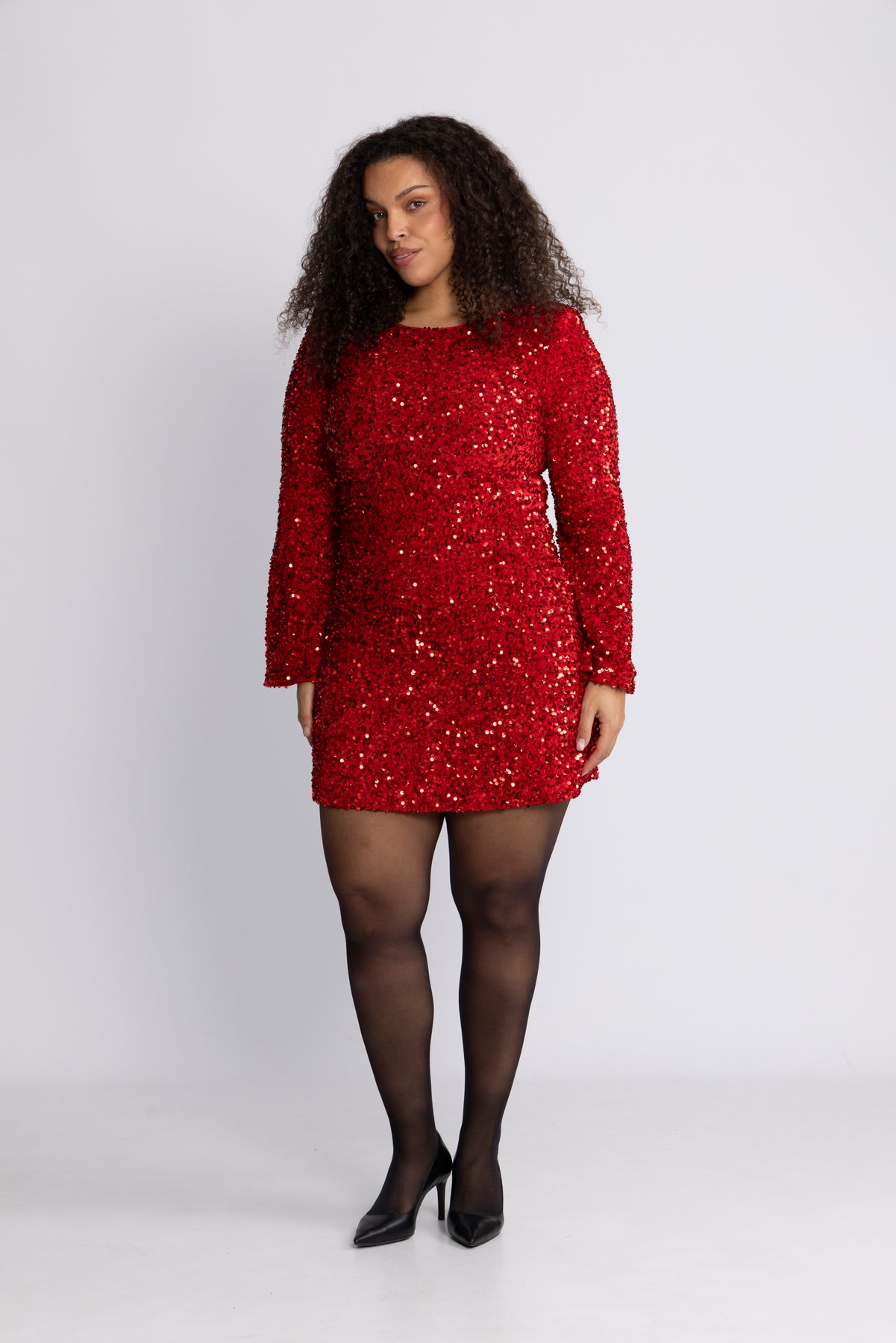 Sally Sequins Mini Dress - Röd