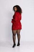 Sally Sequins Mini Dress - Röd