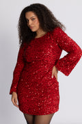Sally Sequins Mini Dress - Röd