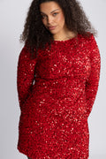 Sally Sequins Mini Dress - Röd