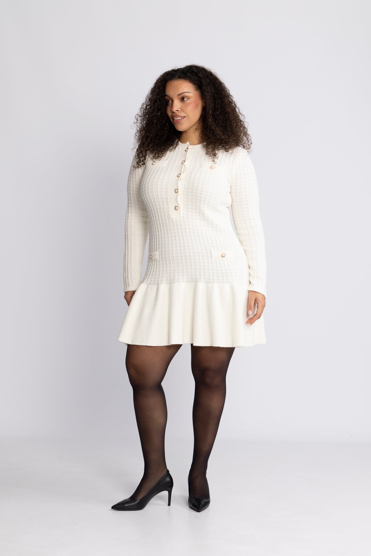 Gerda Crochet Mini Dress - Krämvit
