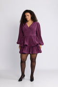 Jade Wave Sparkle Dress - Dark Pink